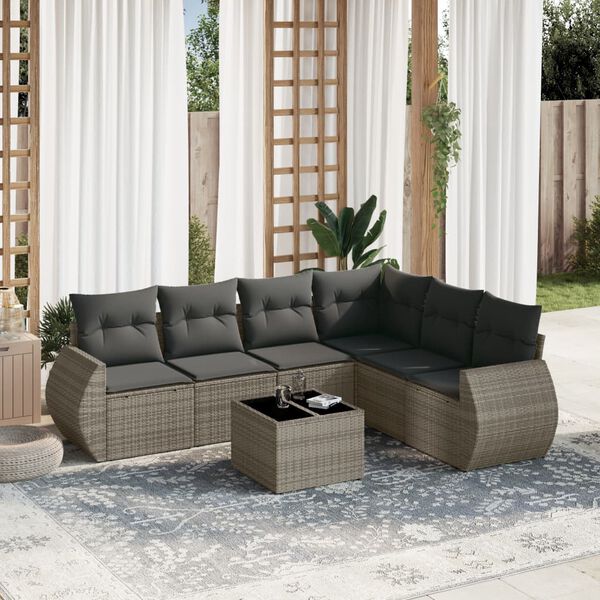 vidaXL Garden Sofa Set Grey