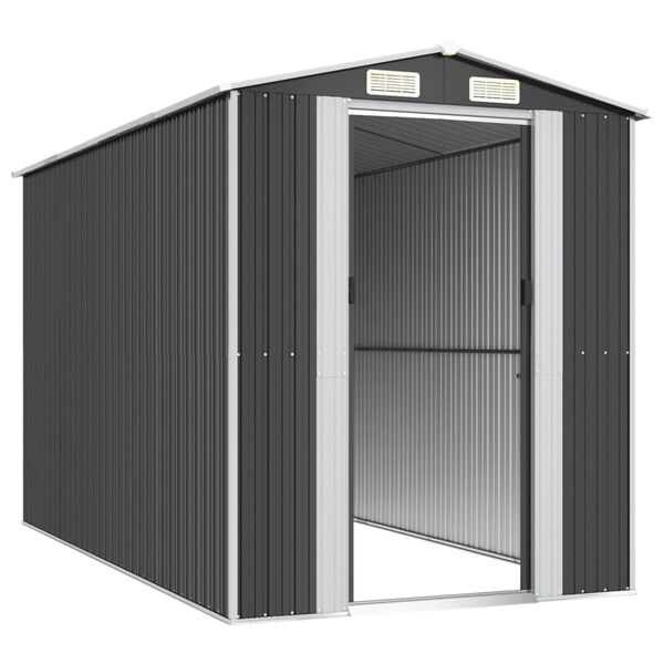 vidaXL Garden Shed Anthracite Galvanized steel Spacious Garden Shed