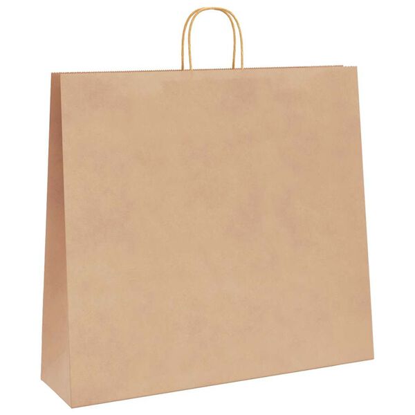 vidaXL Paper Bags 250 pcs with Handles Brown 54x15x49 cm