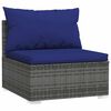 vidaXL Garden Lounge Set Grey PE rattan, powder-coated steel Large