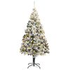 vidaXL Artificial Christmas Tree White 70.9" PVC and Steel and Plastic