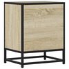 vidaXL Bedside Cabinet Sonoma Oak Engineered Wood, Metal Standard