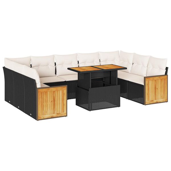 vidaXL Garden Sofa Set Black