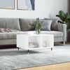 vidaXL Coffee Table High gloss white Engineered wood, metal Medium