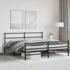 vidaXL Bed Frame Black Powder-coated steel 72x84 in Bed Frame