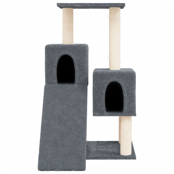 vidaXL Cat Tree Dark grey Engineered wood, plush, sisal 32.3 in
