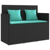 vidaXL Garden Bench Black Poly Rattan Medium Garden Bench Rectangular
