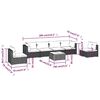 vidaXL Garden Lounge Set Black PE rattan Large Modular