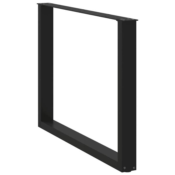 vidaXL Coffee Table Leg Set of 2 Black Powder-Coated Steel Medium