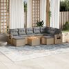 vidaXL Garden Sofa Set Mix Beige PE Rattan Modular Adjustable Armrests