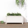 vidaXL Garden Planter White Solid pine wood Medium Decorative Inlays