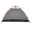 vidaXL Camping Tent 2-Person Gray and Orange Quick Release