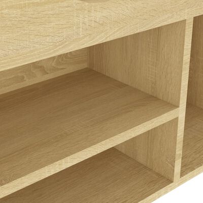 vidaXL Shoe Bench with Cushion Sonoma Oak 40.9"x11.8"x19.3" Engineered Wood