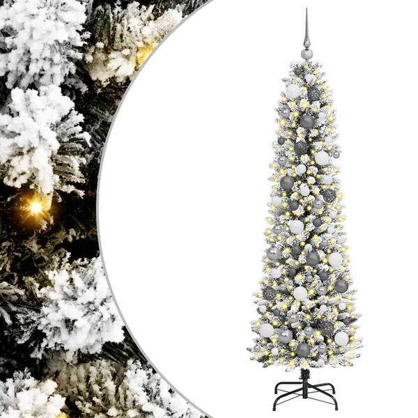 vidaXL Artificial Christmas Tree with 300 LEDs White 70.87 in