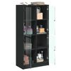 vidaXL Highboard Black Engineered wood, glass Slim Highboard