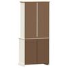 vidaXL Highboard White Solid pine wood, engineered wood, metal, glass