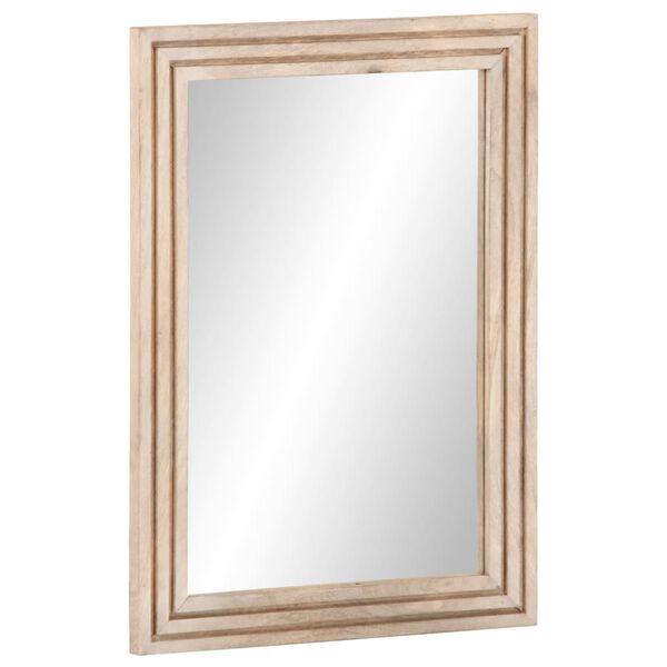 vidaXL Bathroom Mirror Bleached wood and clear glass Solid mango wood, glass