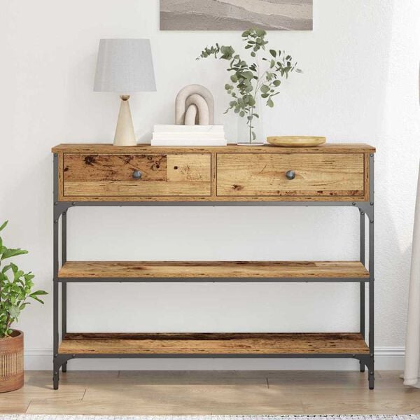 vidaXL Console Table Old Wood 72.5 x 25 x 75 cm Engineered Wood