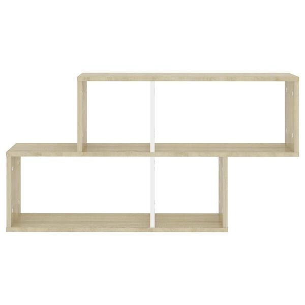vidaXL Wall Shelf White & sonoma oak Engineered wood Wall Shelf