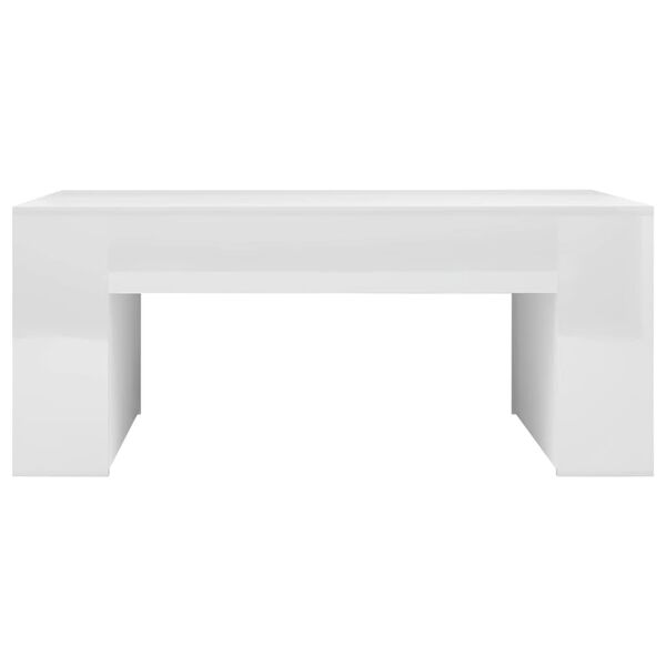 vidaXL Coffee Table High gloss white Engineered wood 39.4x23.6x16.5 in