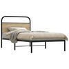 vidaXL Bed Frame Sonoma Oak Steel 35.4 x 78.7 in Bed Frame Rectangular