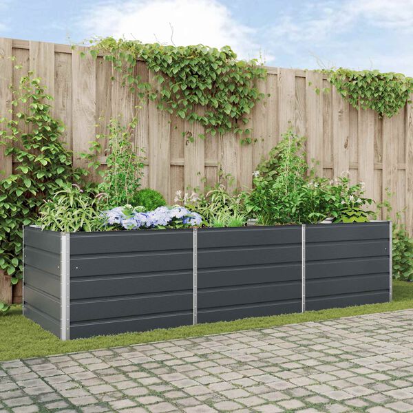 vidaXL Planter Anthracite 195 x 100 x 45 cm Galvanised Steel