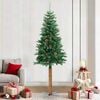 vidaXL Christmas Tree Green PVC, Solid Pine Wood, Powder-Coated Steel Slim