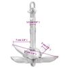 vidaXL Folding Anchor Silver 1.5 lb Hot Dip Galvanized Cast Iron