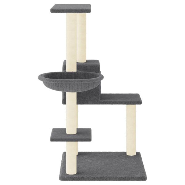 vidaXL Cat Tree Dark Grey Engineered wood 37.4 in tall Durable