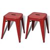 vidaXL Stacking Stools 2 pcs Red Metal