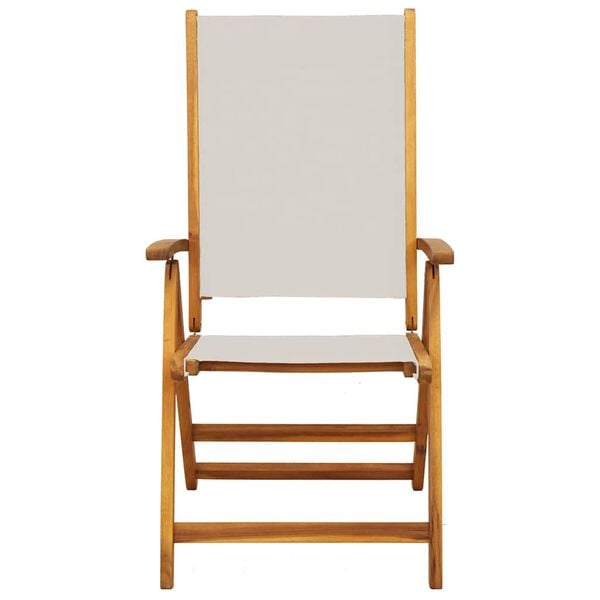 vidaXL Folding Garden Chair Set of 4 Grey Solid acacia wood and textilene