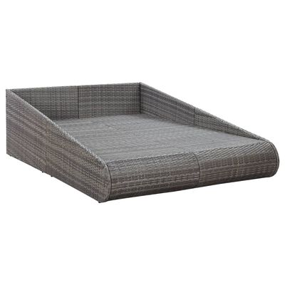 vidaXL Patio Bed Gray 78.7"x54.7" Poly Rattan