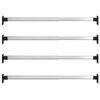 vidaXL Telescopic Wardrobe Rails 4 pcs Silver 22.8"-39.4"