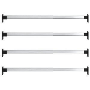 vidaXL Telescopic Wardrobe Rails 4 pcs Silver 22.8"-39.4"