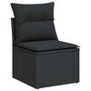 vidaXL Garden Sofa Set Black PE Rattan, Powder-coated steel, Tempered glass