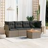 vidaXL Garden Sofa Set Grey PE Rattan 5 Piece Set Modular