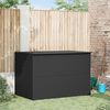 vidaXL Outdoor Storage Box Black PE Rattan, Powder-Coated Steel