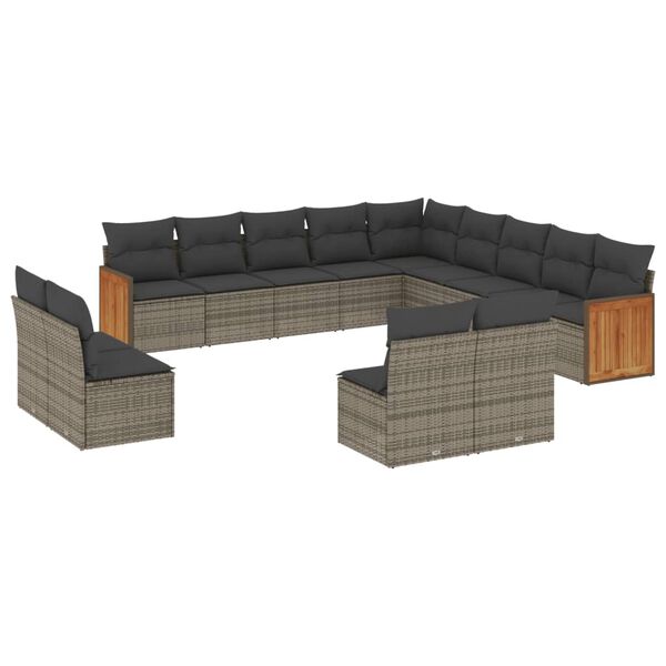 vidaXL Garden Sofa Set Grey