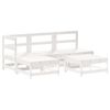 vidaXL Garden Lounge Set White Solid pine wood, Plywood Medium Modular