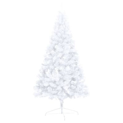 vidaXL Artificial Half Christmas Tree with LED&Stand White 59" PVC