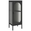 vidaXL Sideboard Black Powder-coated steel, fluted glass