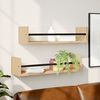 vidaXL Wall Shelf Set of 2 Sonoma oak Engineered wood, steel