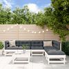 vidaXL Garden Lounge Set White Solid pine wood, Plywood Large Modular