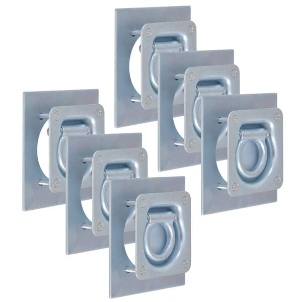 vidaXL Lashing Rings for Trailer 6 pcs Galvanised Steel 4409.2 lb