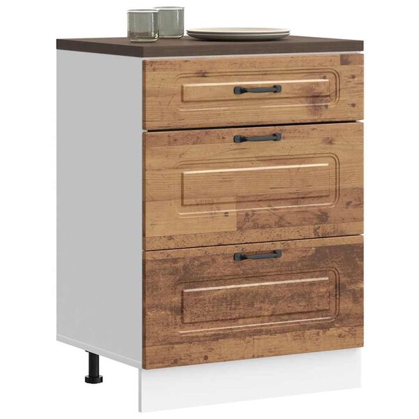 vidaXL Kitchen Base Cabinet Old wood Engineered wood Standard