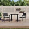 vidaXL Garden Dining Set Black PE Rattan, Steel, Tempered Glass 5 Piece