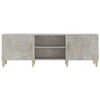 vidaXL TV Cabinet Concrete grey Engineered wood, Solid eucalyptus wood
