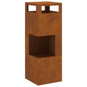 vidaXL Fire Pit Brown 13.78 x 13.78 x 39.37 in Steel