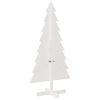 vidaXL Wooden Christmas Tree White Solid pine wood 59.1 in