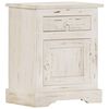 vidaXL Bedside Cabinet White Solid mango wood 15.7 x 11.8 x 19.7 in